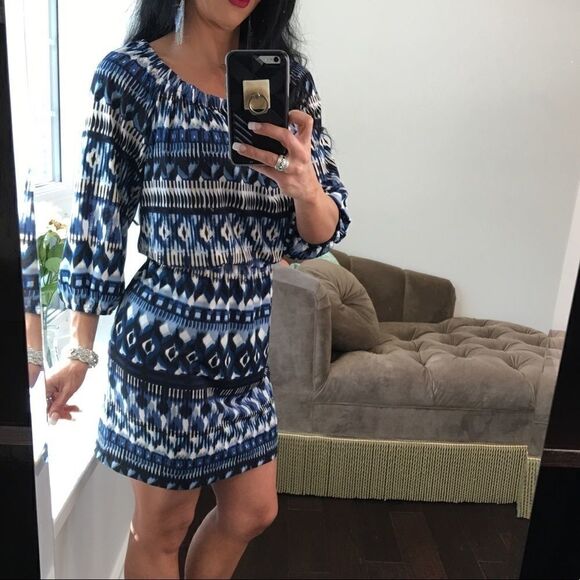 AB Studio Dresses & Skirts - AB Studio blue white black cozy spring dress